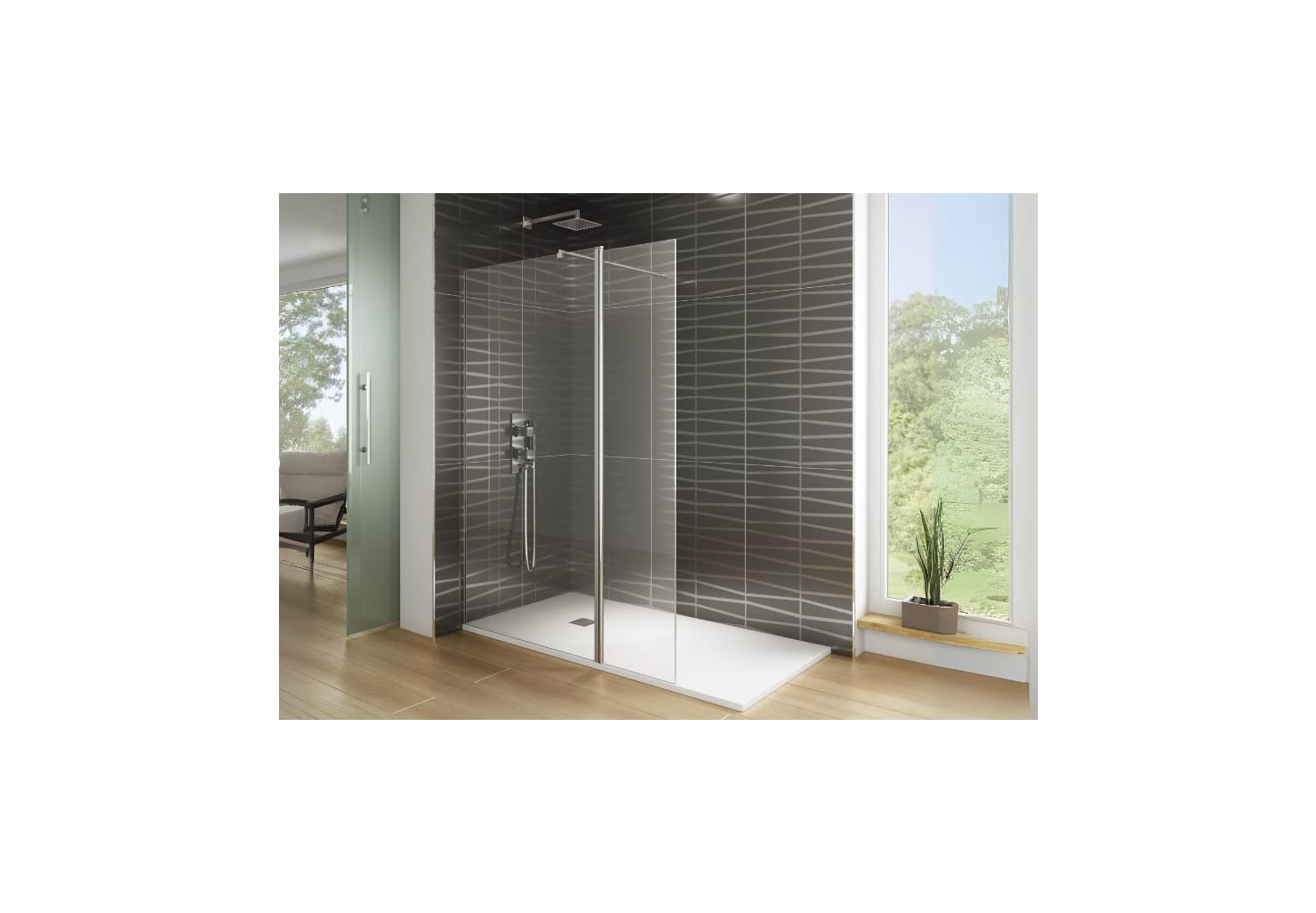 Cabine de douche fixe Paroi de douche Screen GME Moving Principal 1