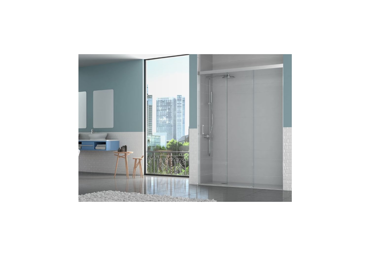 Paroi de douche sur mesure Leda (100) Principal 0