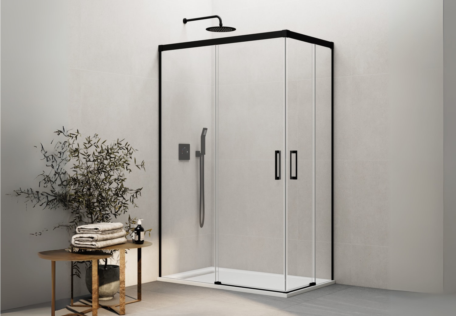 Paroi de douche GME Basic profilés noirs Principal 0