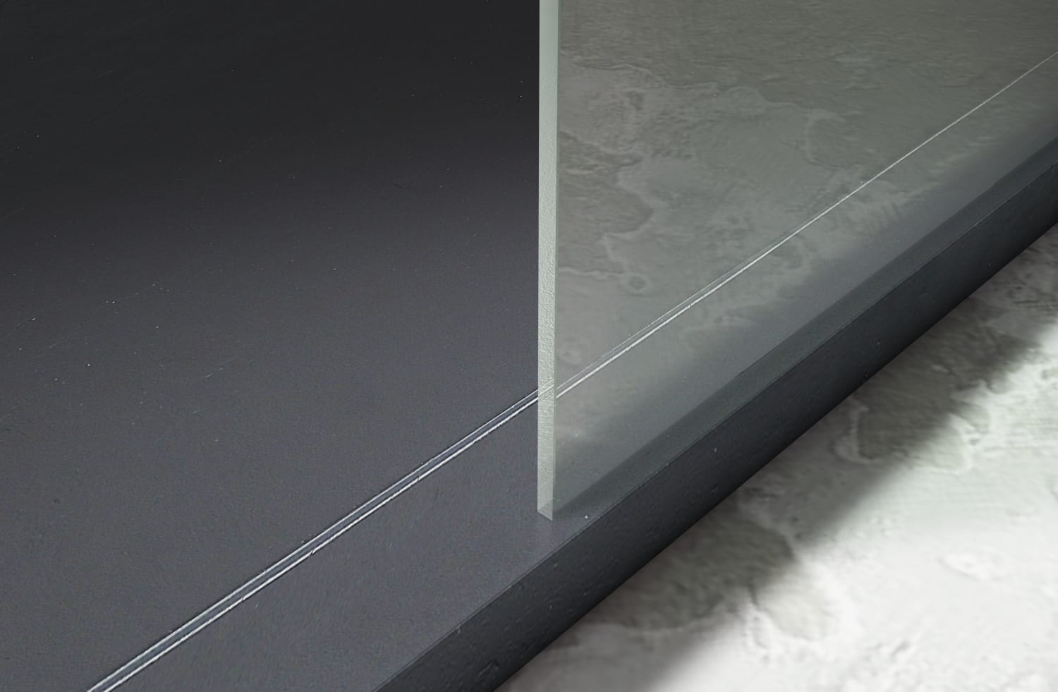 Paroi de douche fixe noire Minimal Detalle 2