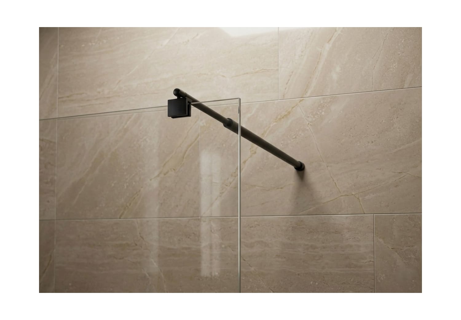 Paroi de douche fixe noire Minimal Detalle 3