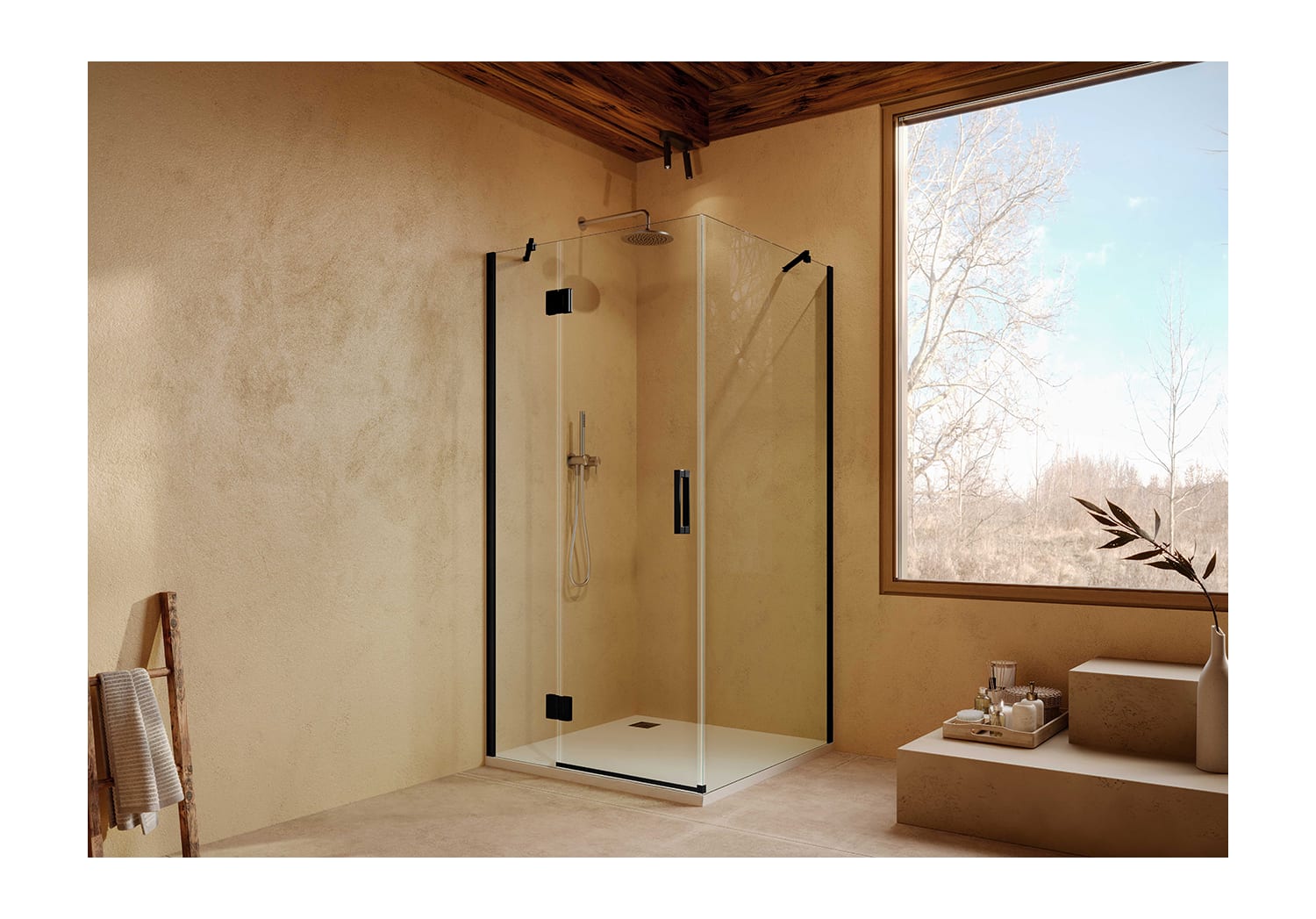 Paroi de douche angulaire Adhara (400B) Principal 1