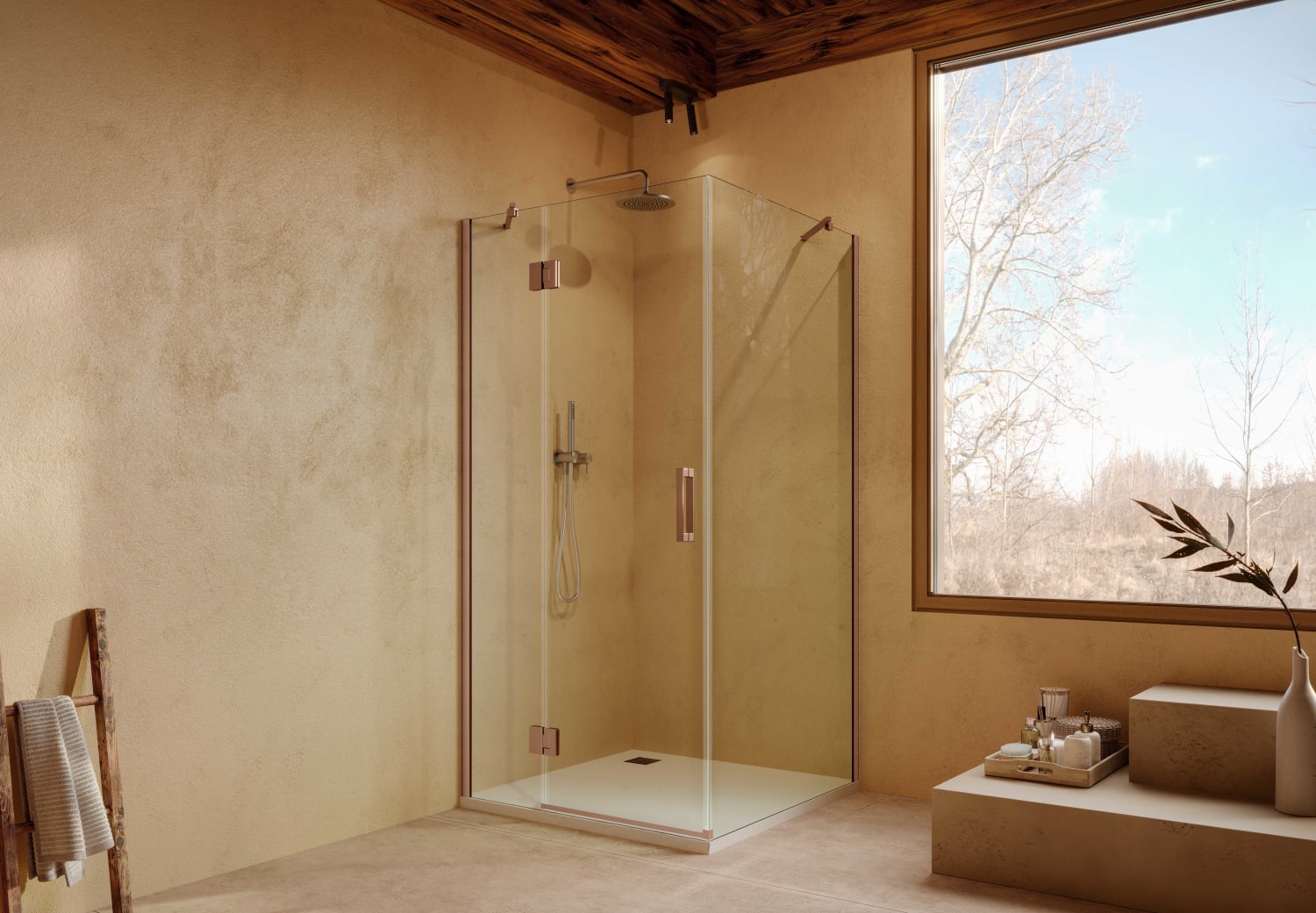 Paroi de douche angulaire Adhara (400B) Principal 3