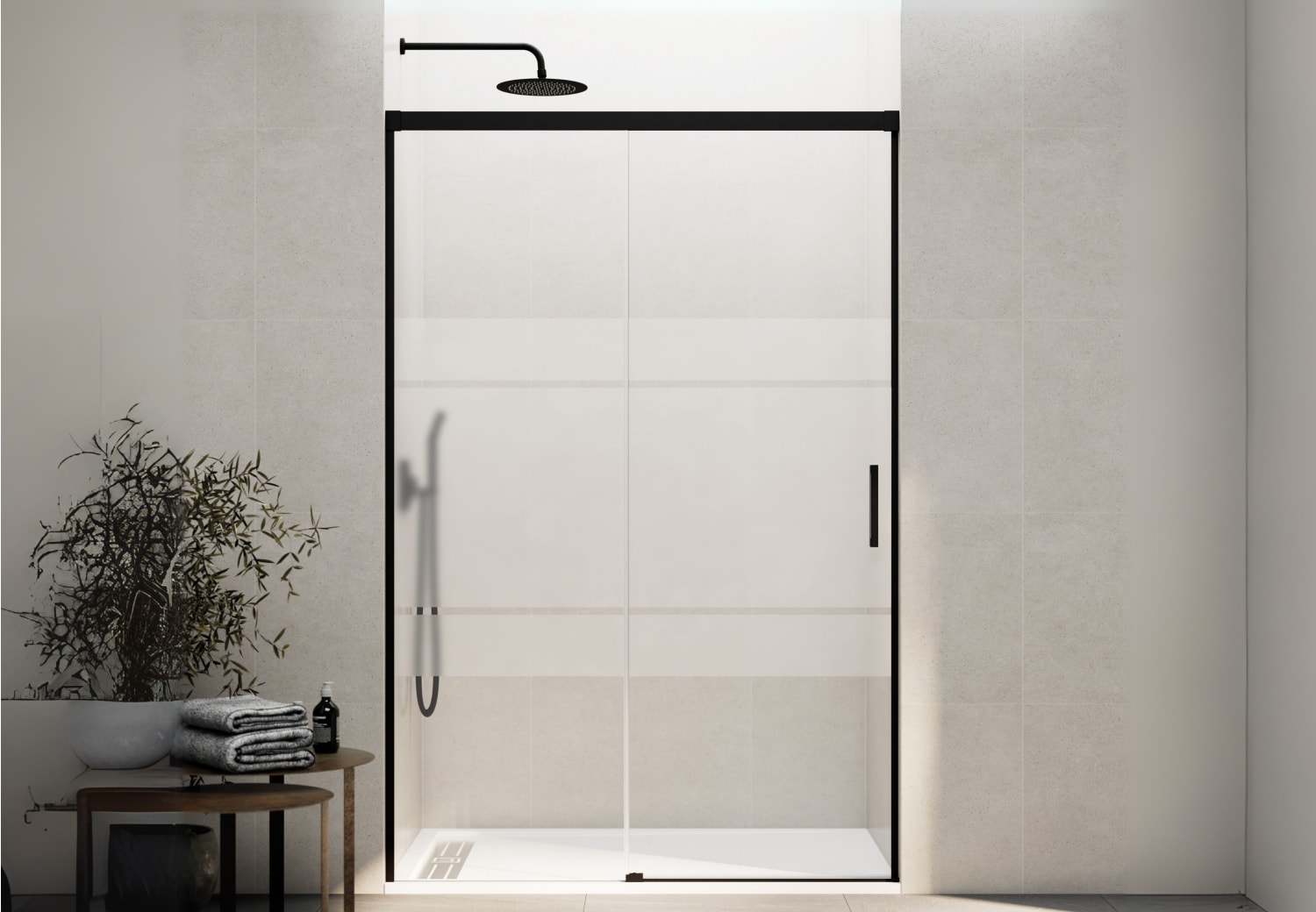 Paroi de douche GME Basic mat noir Principal 1