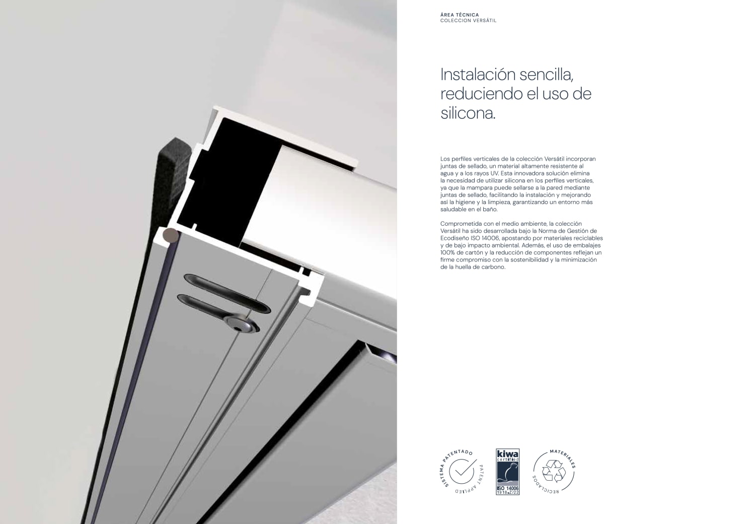 Paroi de douche Profiltek Versatil VR Lite 240 Detalle 5