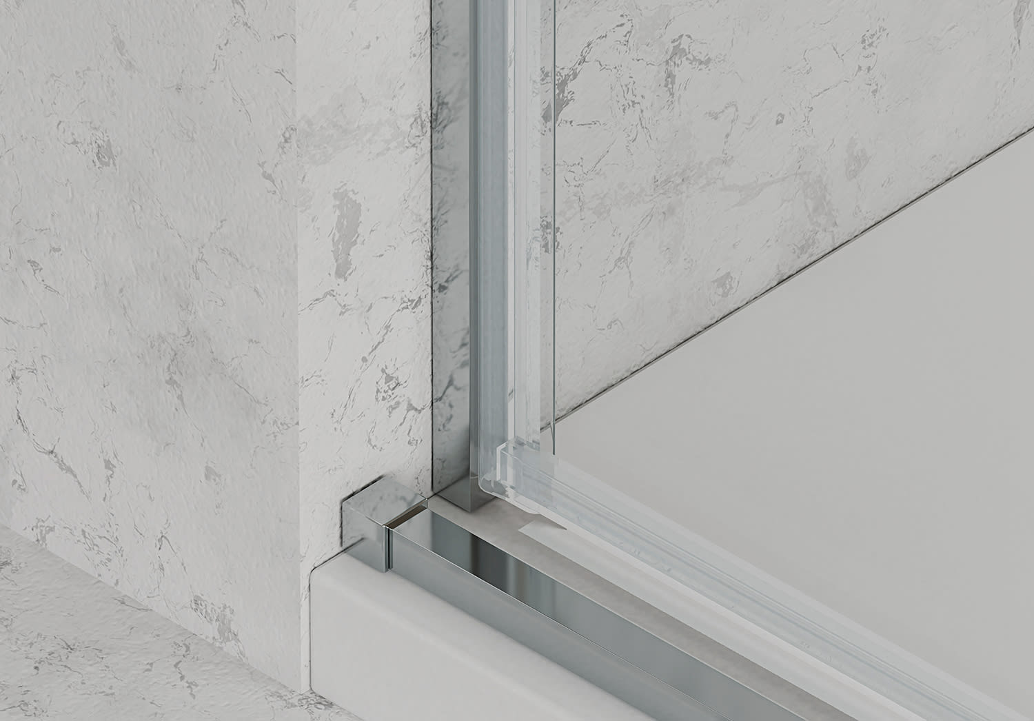 Paroi de douche coulissante sur mesure Bruntec Aria Detalle 10