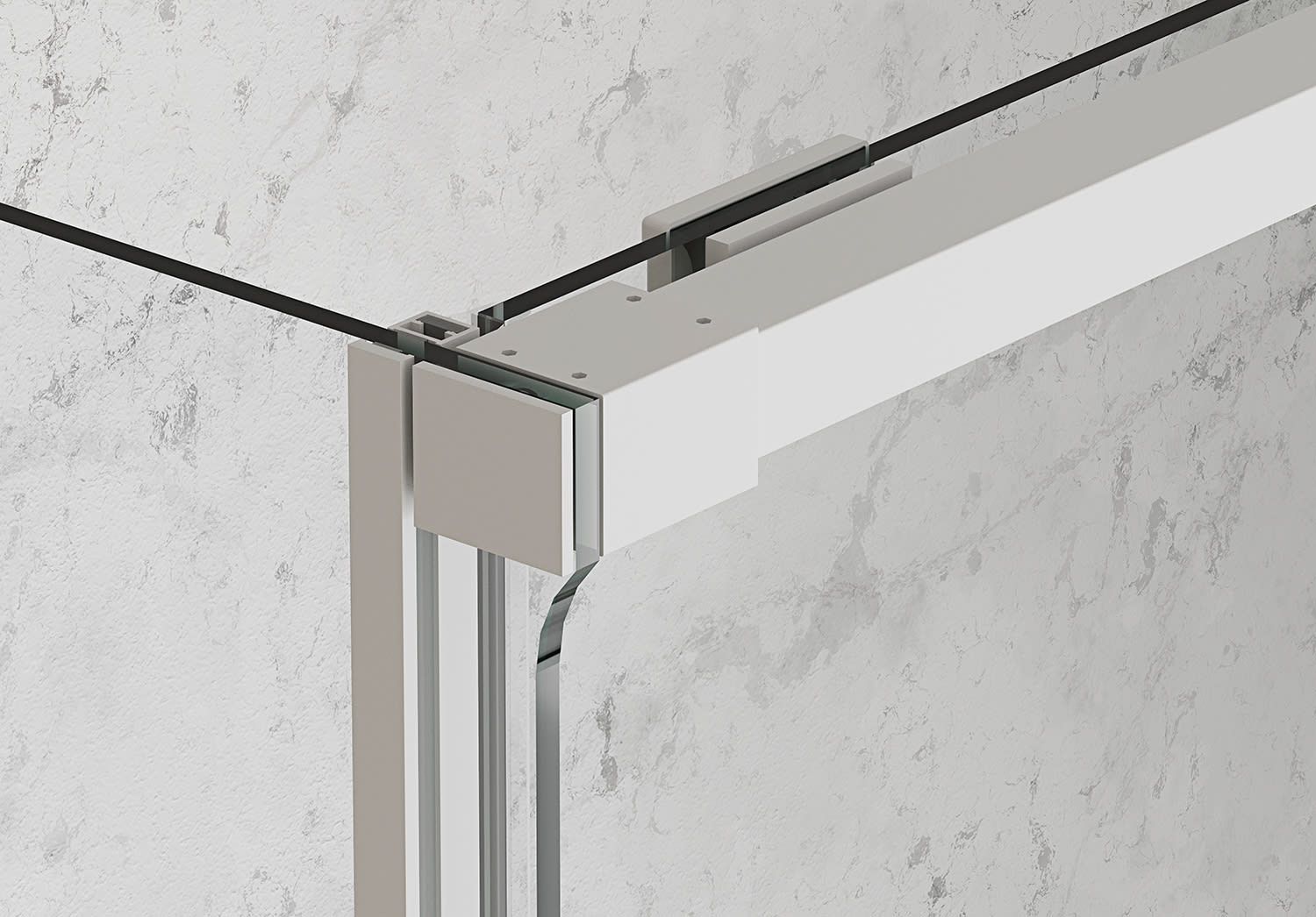 Paroi de douche coulissante sur mesure Bruntec Aria Detalle 11