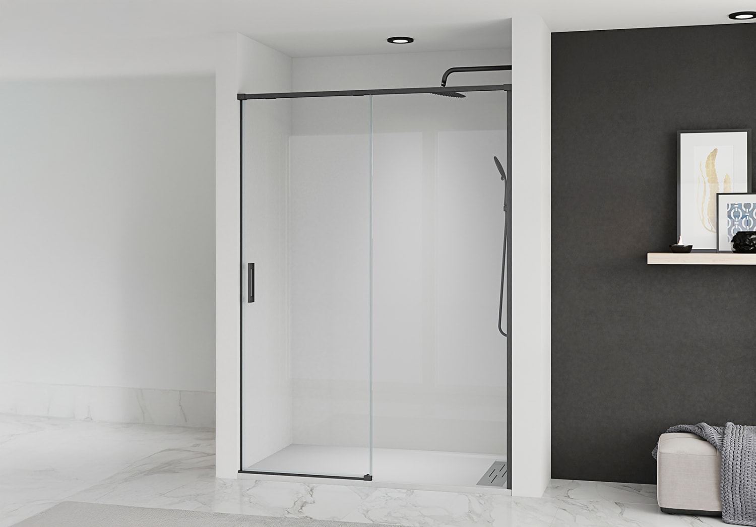 Paroi de douche coulissante sur mesure Bruntec Aria Principal 6