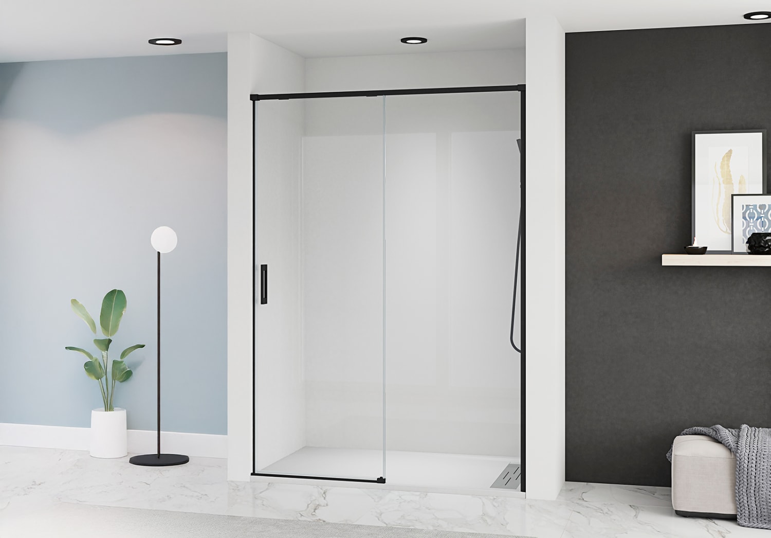 Paroi de douche coulissante sur mesure Bruntec Aria Principal 1