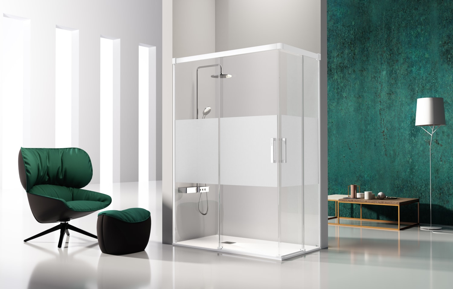 Paroi de douche angulaire Kassandra Glase (GS607+GS607) Principal 5