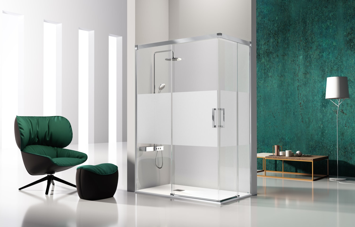 Paroi de douche angulaire Kassandra Glase (GS607+GS607) Principal 6