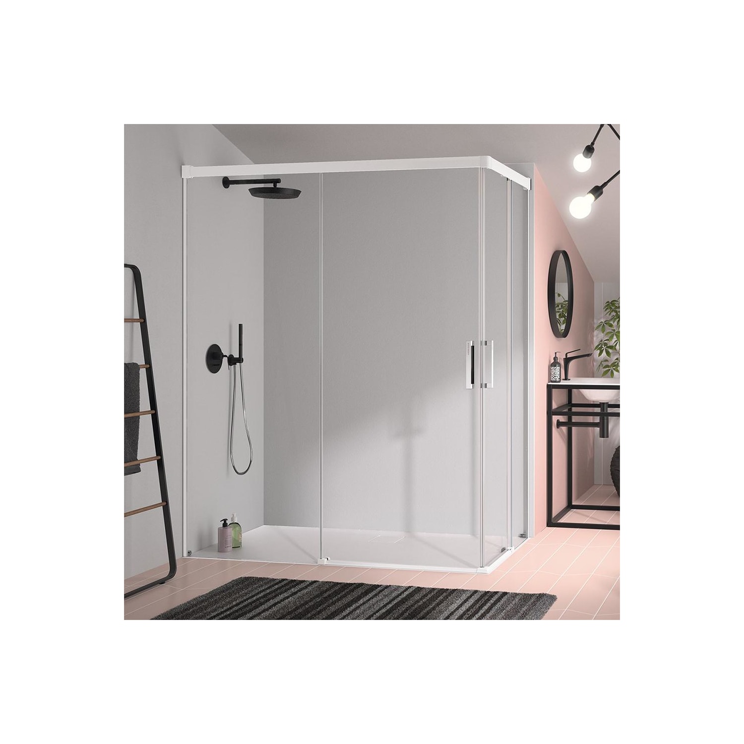 Paroi de douche angulaire Kassandra Glase (GS607+GS607) Principal 8