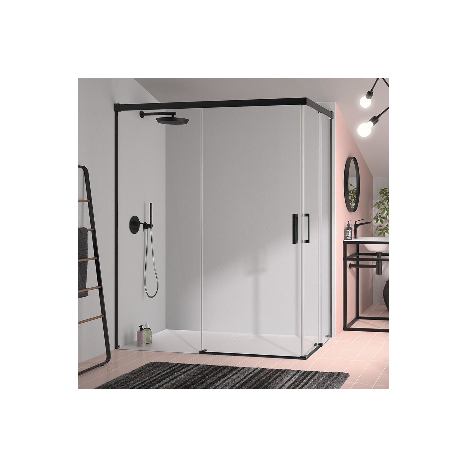 Paroi de douche angulaire Kassandra Glase (GS607+GS607) Principal 9