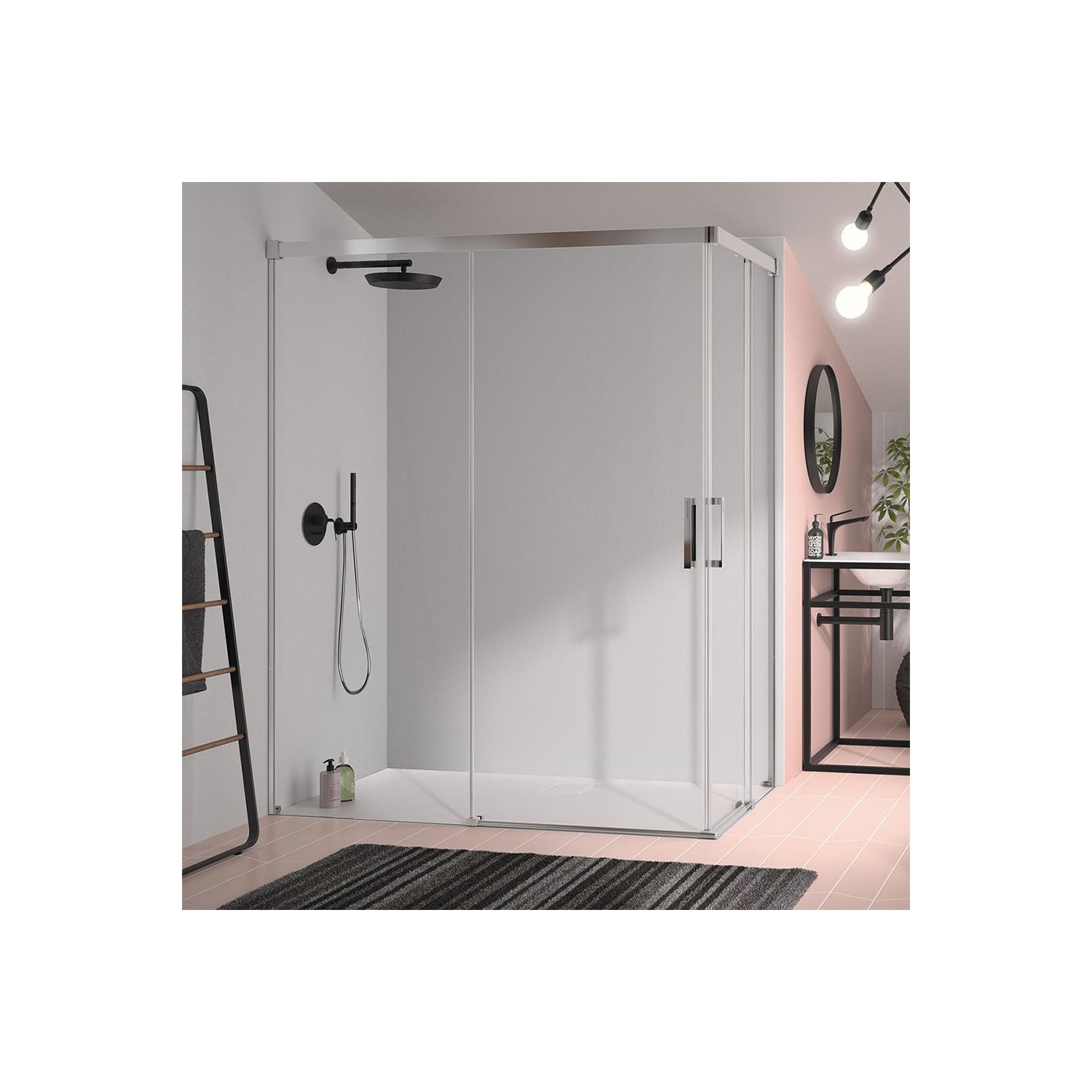 Paroi de douche angulaire Kassandra Glase (GS607+GS607) Principal 7