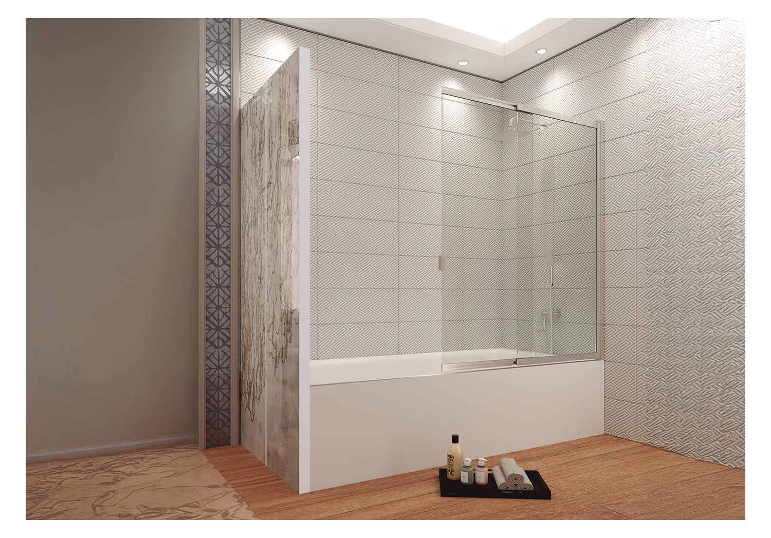 Paroi de baignoire coulissante et pivotante Bruntec Ares Principal 0