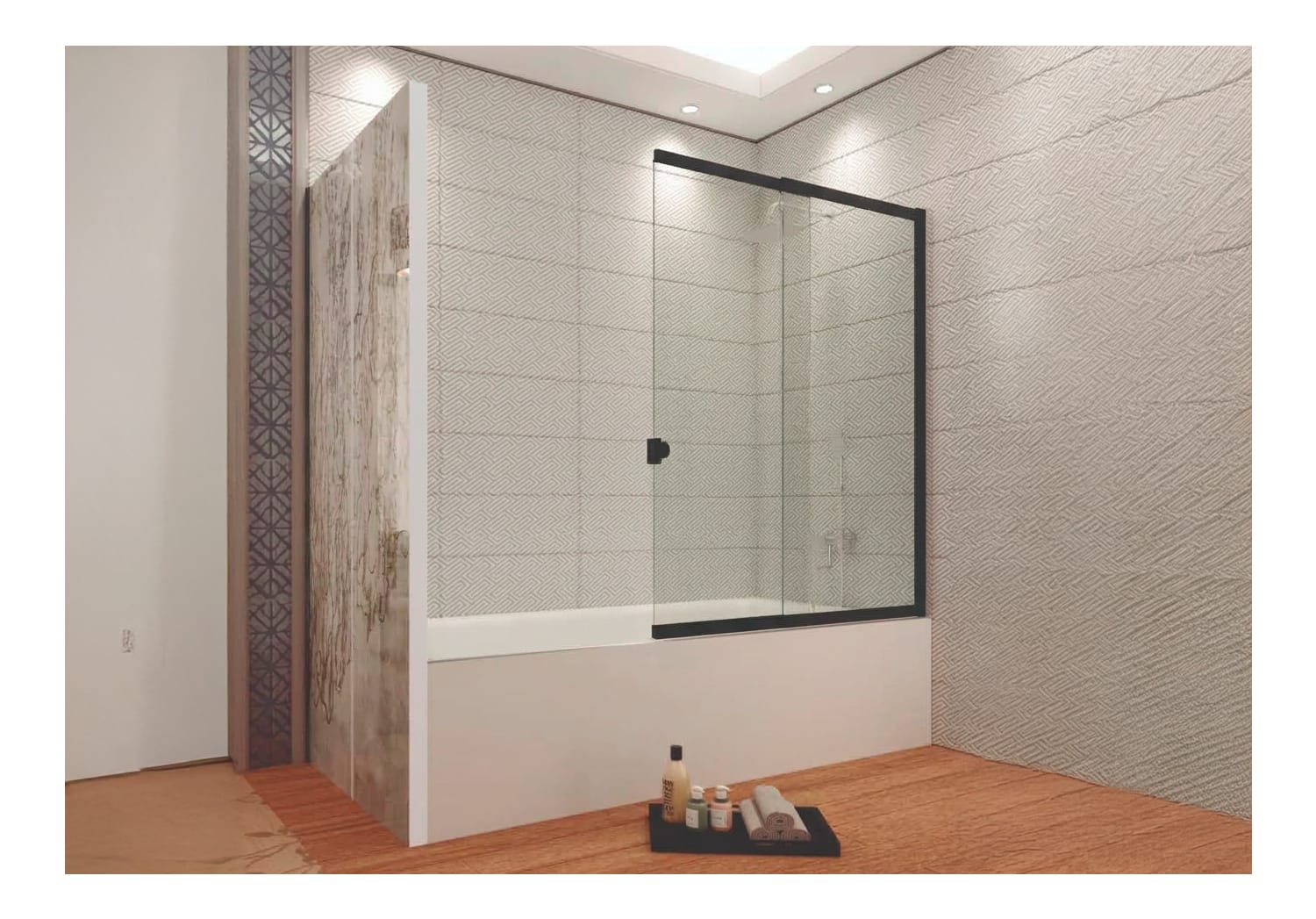 Paroi de baignoire coulissante et pivotante Bruntec Ares Principal 1