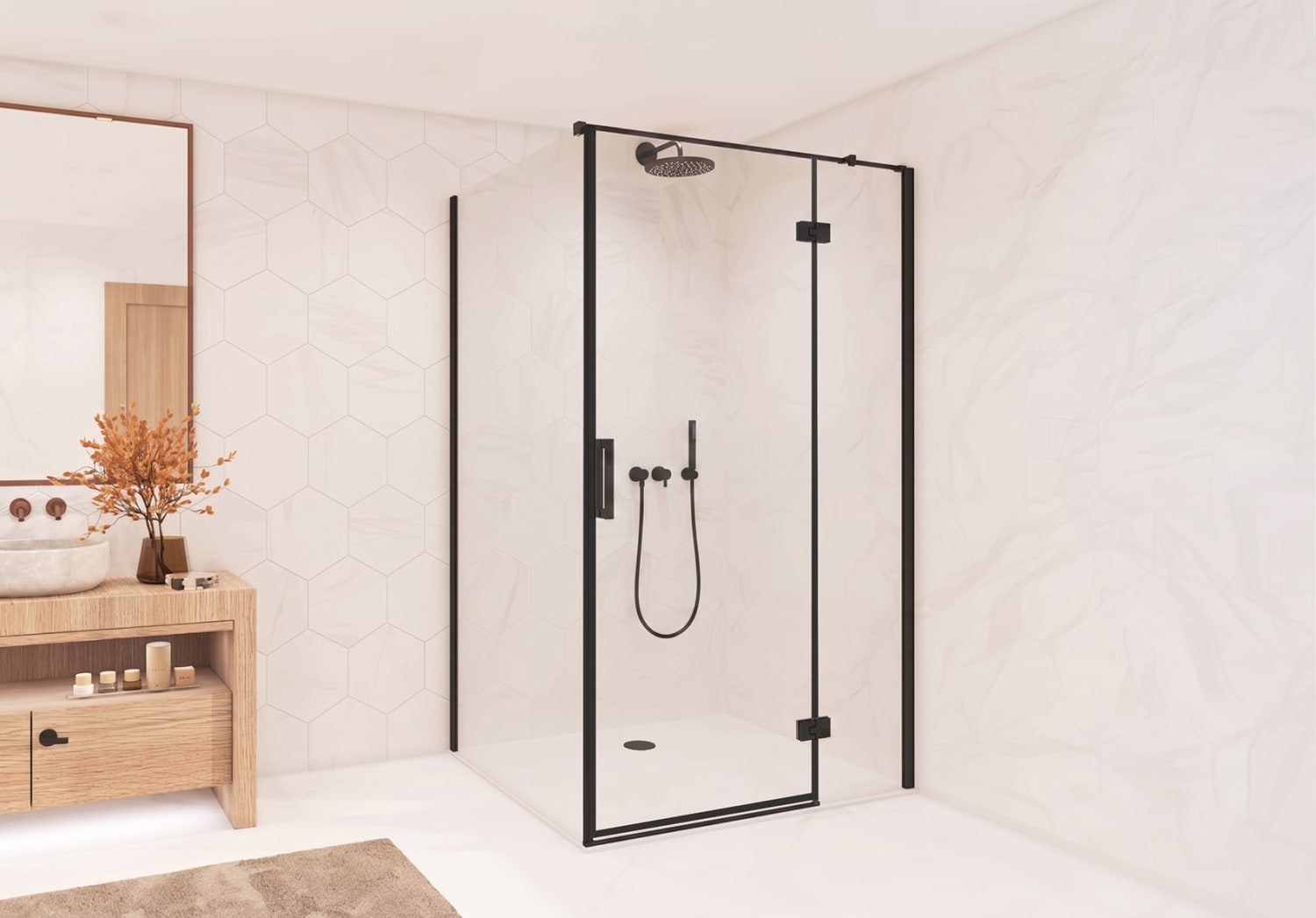 Paroi de douche angulaire Bruntec Aurea (400B) Principal 1