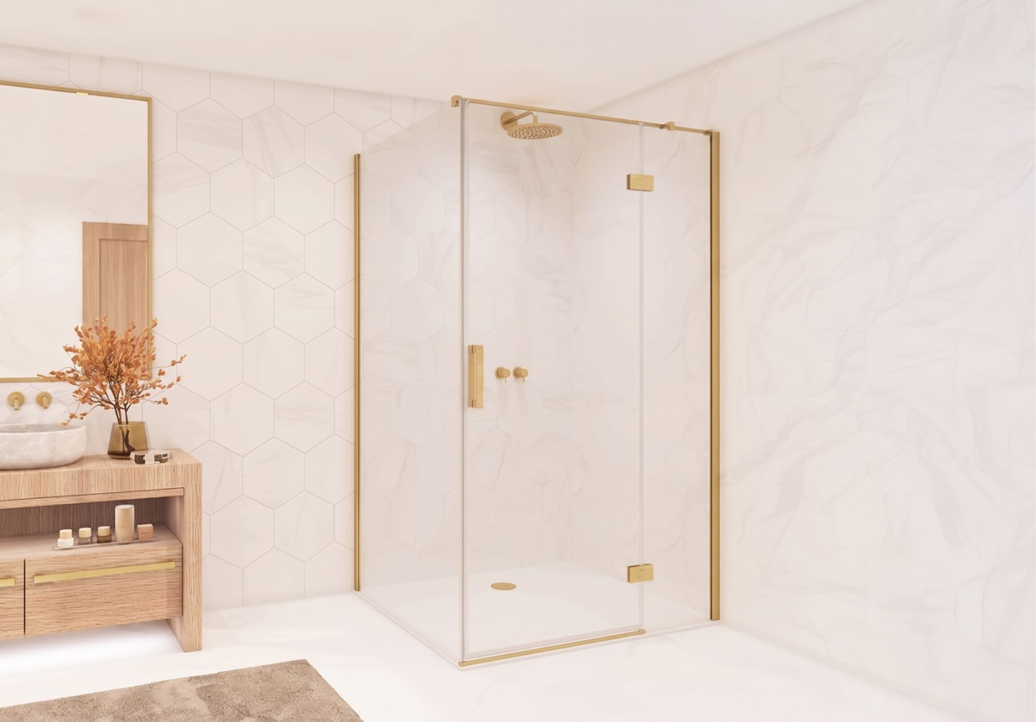 Paroi de douche angulaire Bruntec Aurea (400B) Principal 2