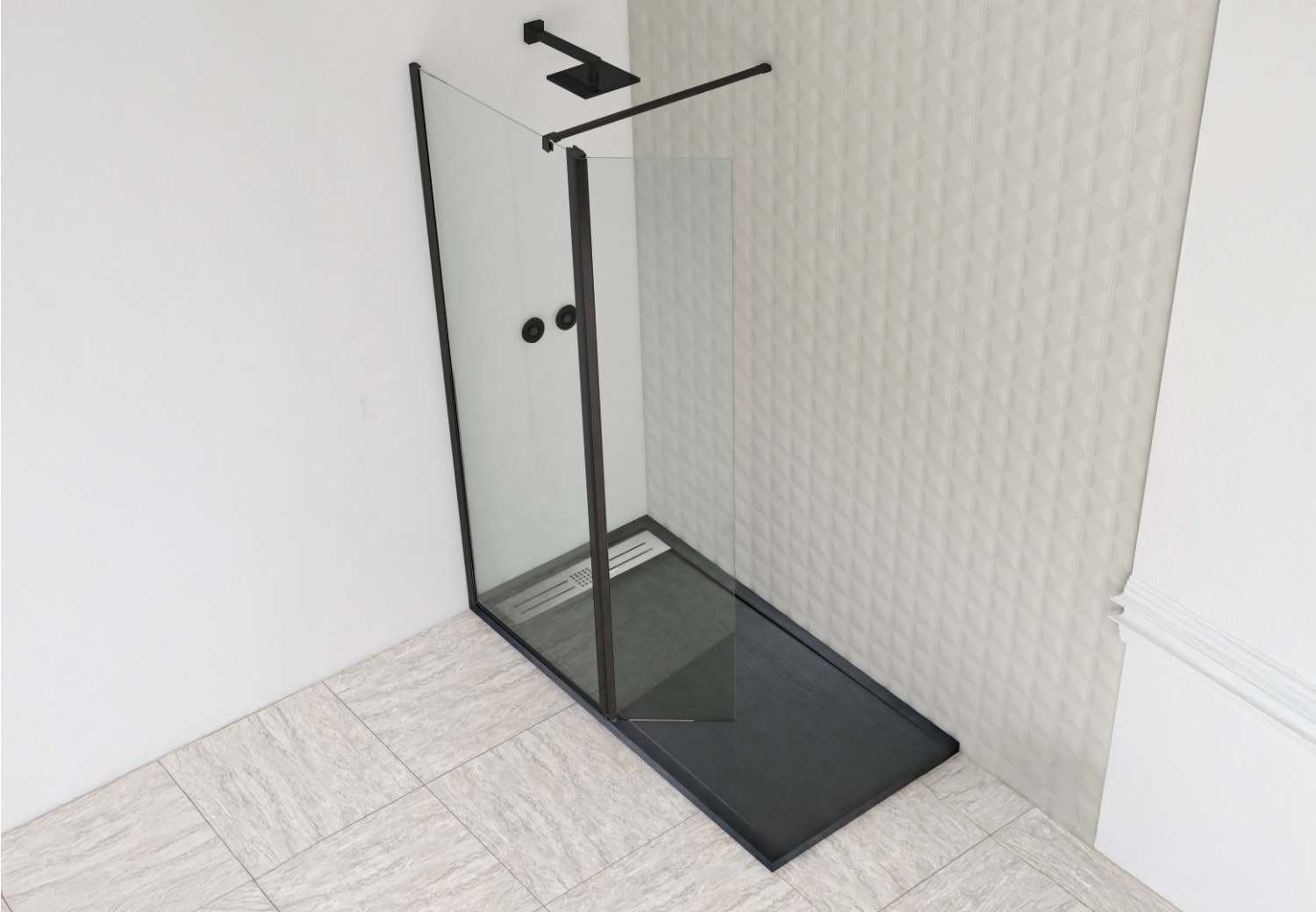 Paroi de douche minimale fixe + pivotante Principal 0