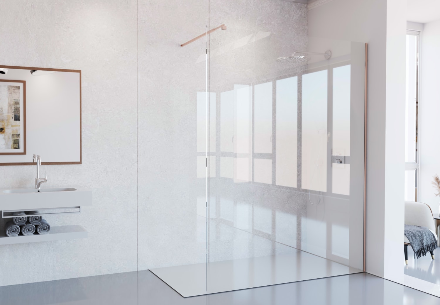Paroi de douche sur mesure Dione (100) Principal 4