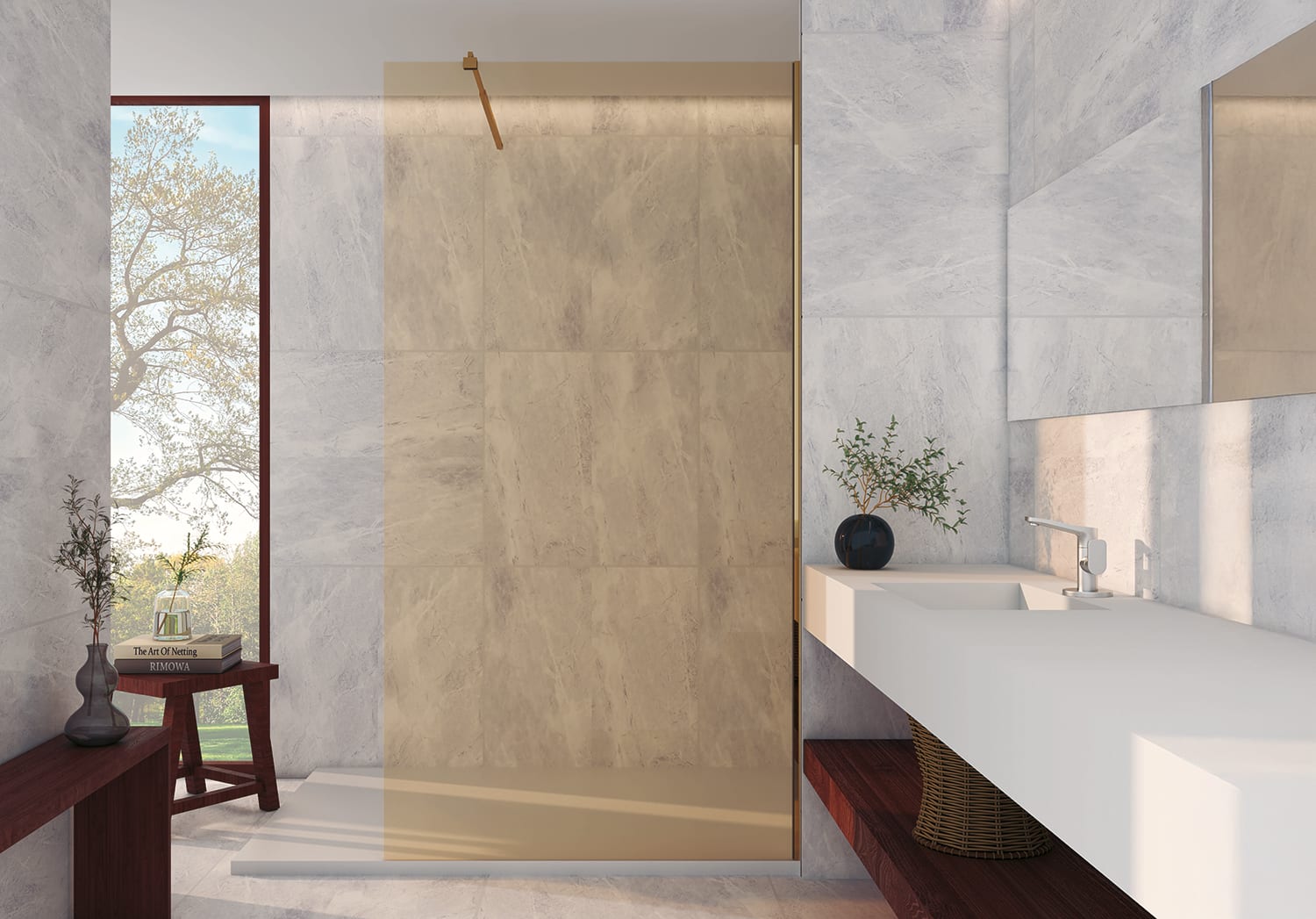 Paroi de douche en acier inoxydable Dione Ambiente 11
