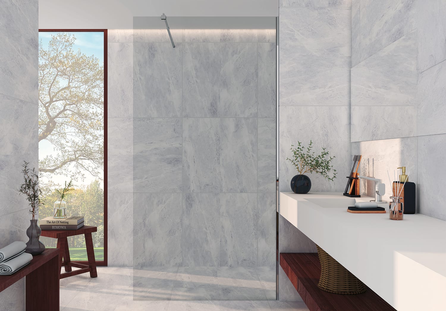 Paroi de douche en acier inoxydable Dione Principal 0