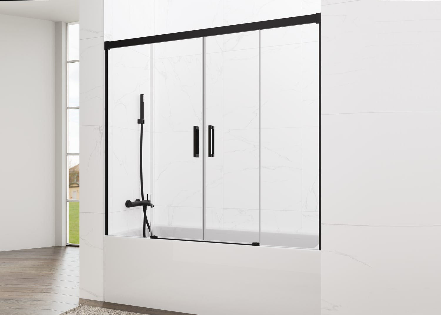 GME Basic pare-baignoire noir mat Spazio Principal 0