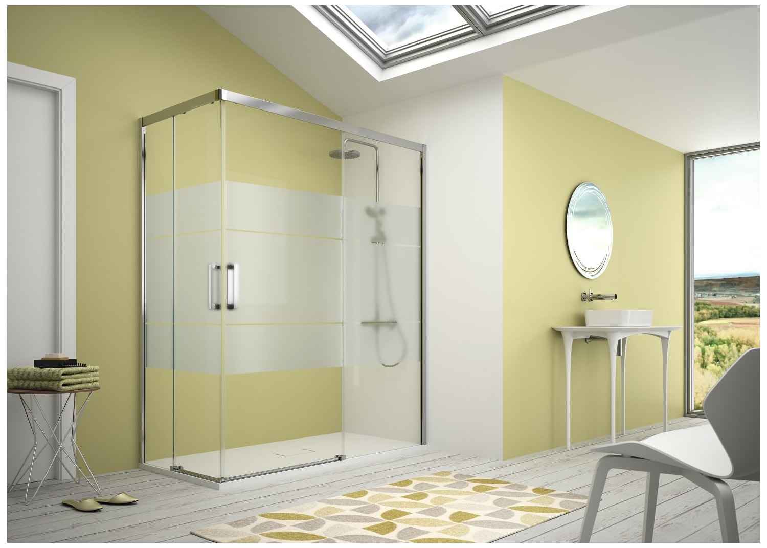 Paroi de douche 400 (CU607+CU607) Kassandra Principal 1