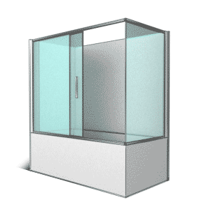 1 fixe + 1 coulissant + côté fixe