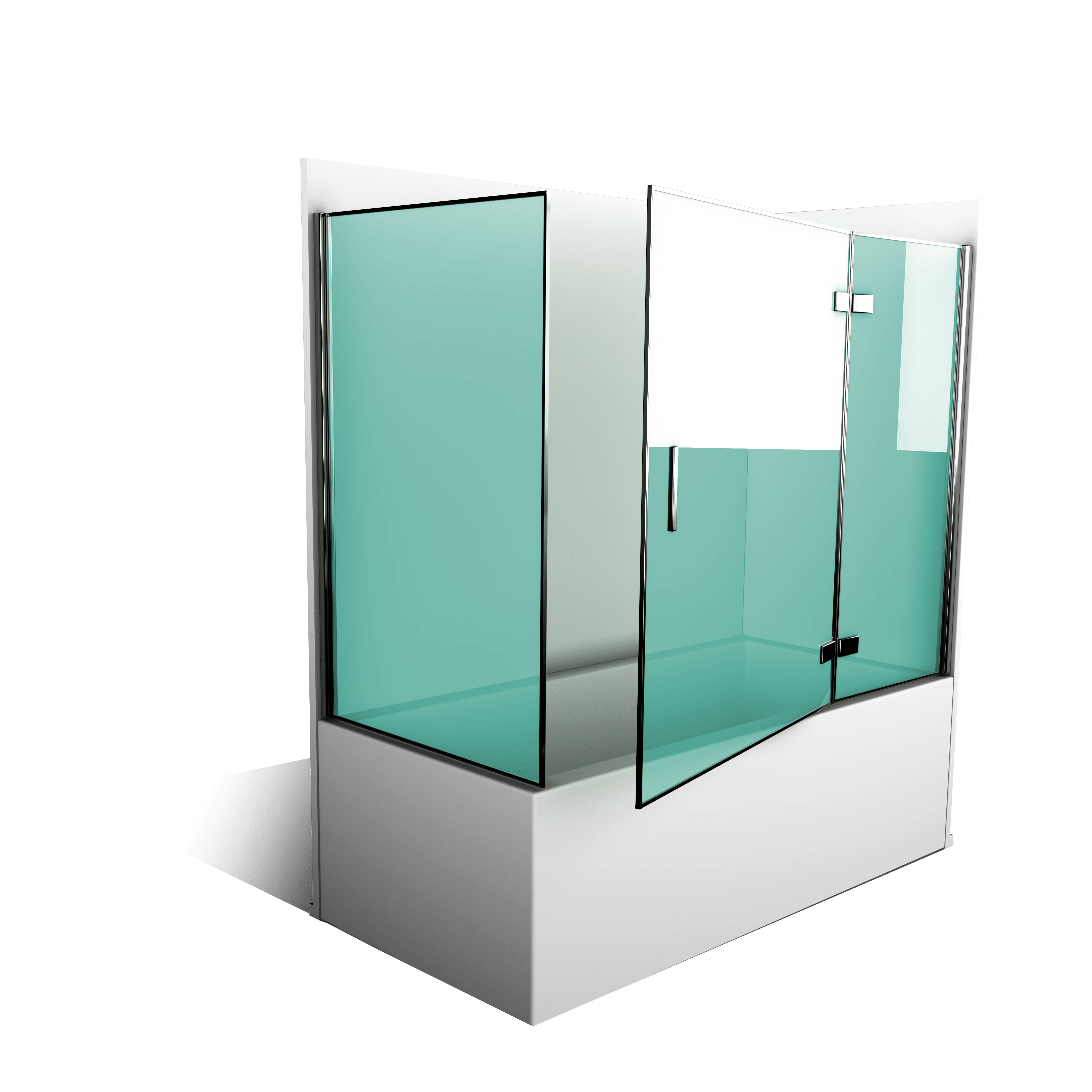 Parois de baignoire d’angle rabattables