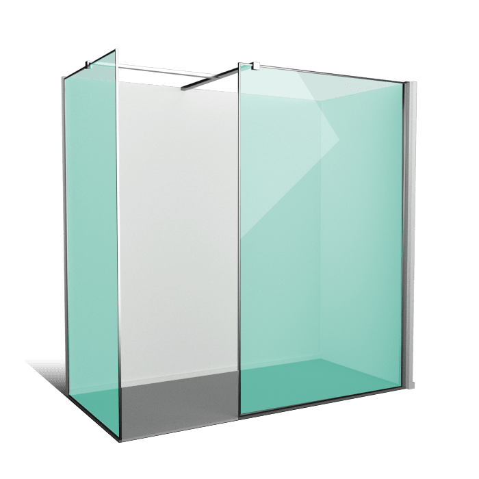 Parois de douche à l'italienne d'angle fixe