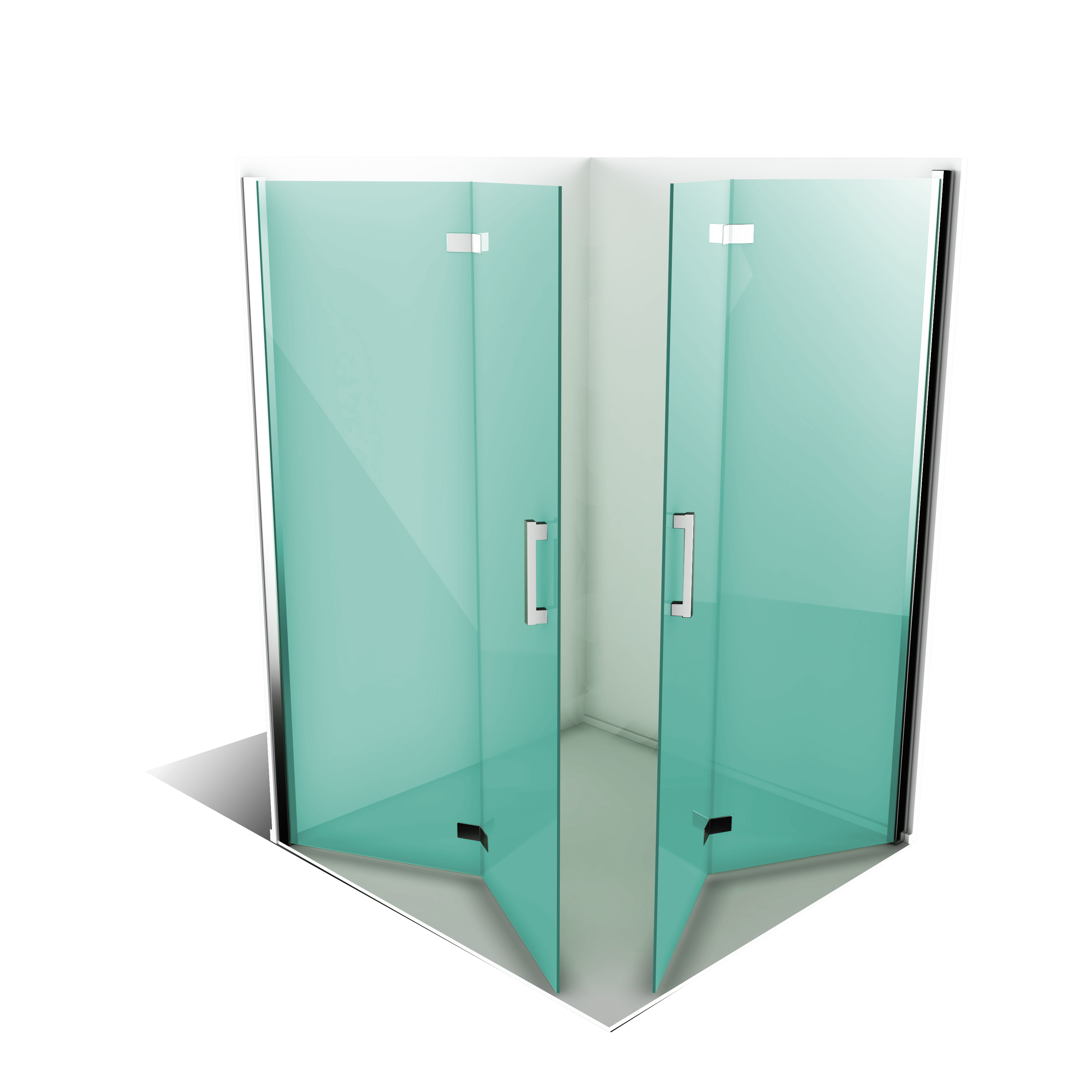 Parois de douche d'angle pliantes