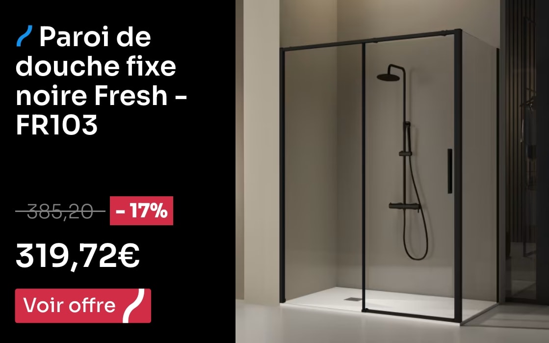Paroi de douche Fixe Noire Fresh FR103